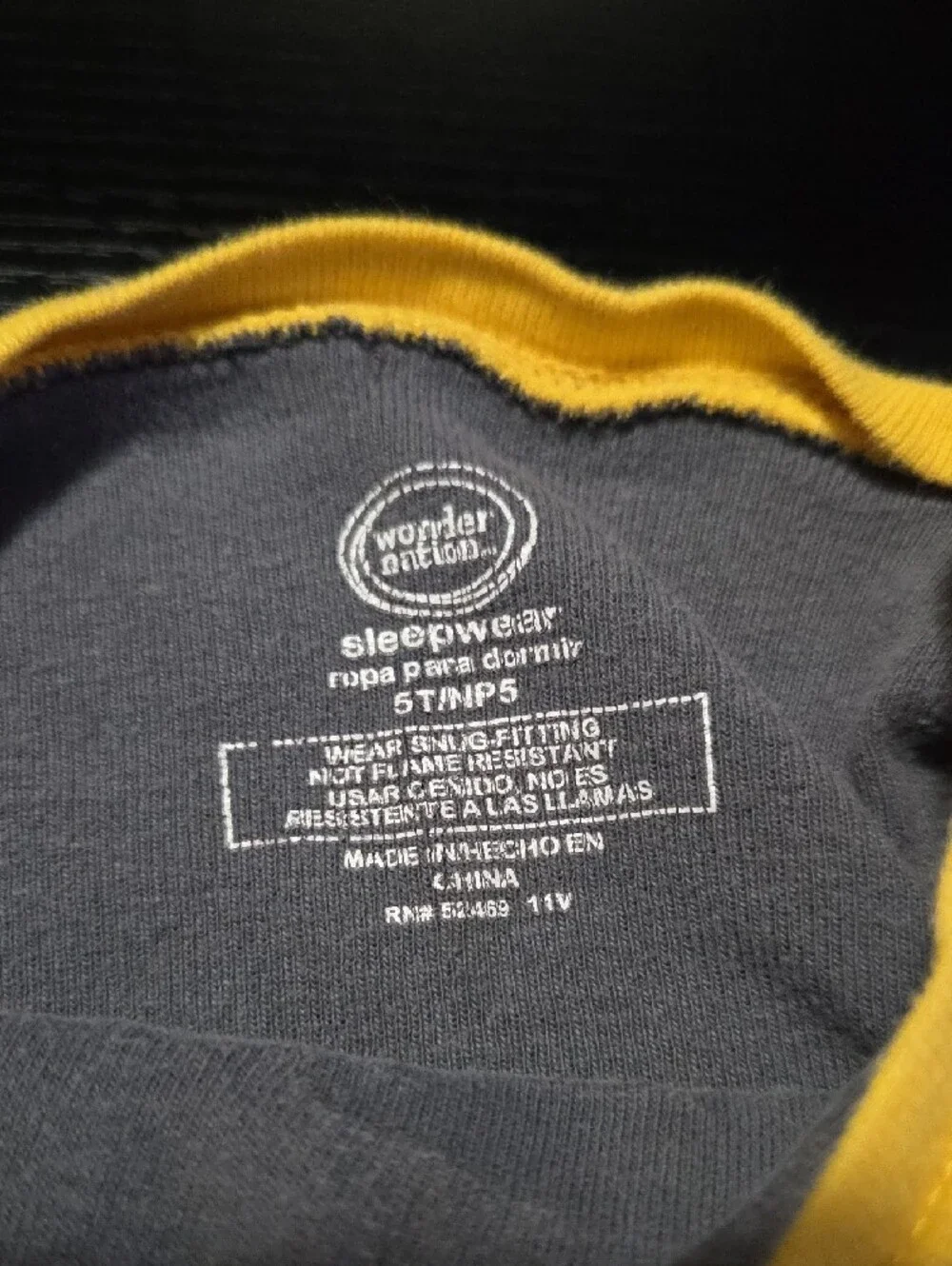 wonder nation Yellow & Gray Construction Raglan Pajama Set
